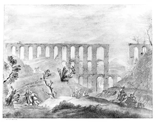 Aqueduc à Cherchell en Algérie, de 